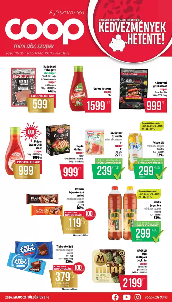 Coop katalógus, Kisvárda | Ajánlatok kedvezményvadászoknak | 2026-05-21T00:00:00.000Z - 2026-06-03T00:00:00.000Z