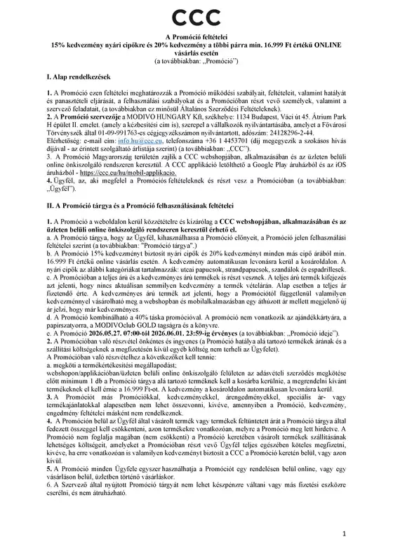 CCC katalógus | 639154648444710000 HU 15 and 20 percent after 16999 spend 27.05. 01.06 | 2026-05-27T00:00:00.000Z - 2026-06-01T00:00:00.000Z
