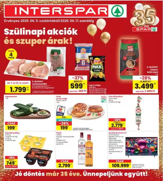 Interspar katalógus, Törökbálint | Nagyszerű kedvezmények kiválasztott termékekre | 2026-06-11T00:00:00.000Z - 2026-06-17T00:00:00.000Z