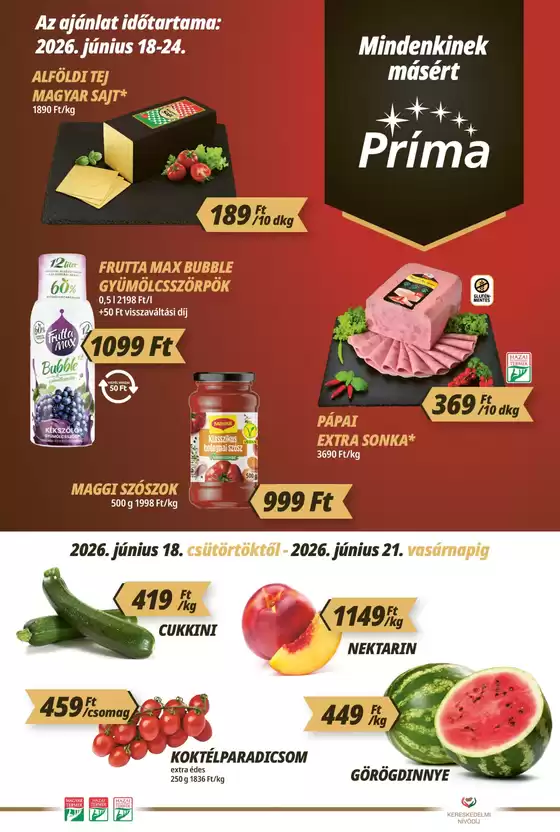 Príma katalógus, Kőszeg | Príma Június 18-24. | 2026-06-18T00:00:00.000Z - 2026-06-24T00:00:00.000Z