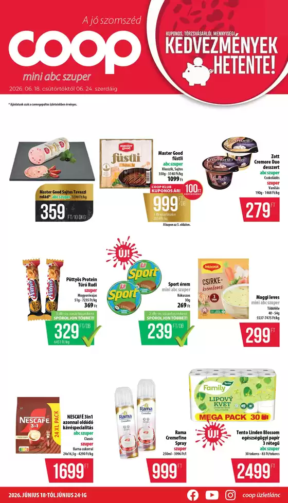 Coop katalógus | Exkluzív ajánlatok ügyfeleinknek | 2026-06-18T00:00:00.000Z - 2026-06-24T00:00:00.000Z