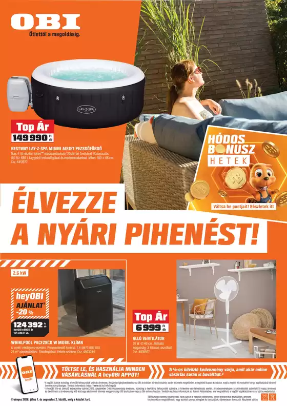 Obi katalógus | ÉLVEZZE A NYÁRI PIHENÉST! | 2026-06-30T00:00:00.000Z - 2026-08-02T00:00:00.000Z