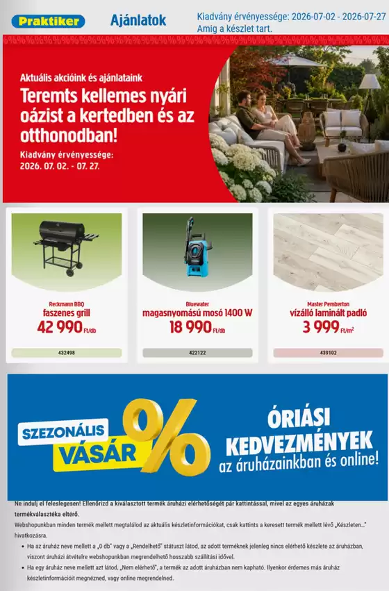Praktiker katalógus, Budaörs | Praktiker akciós | 2026-07-02T00:00:00.000Z - 2026-07-27T00:00:00.000Z