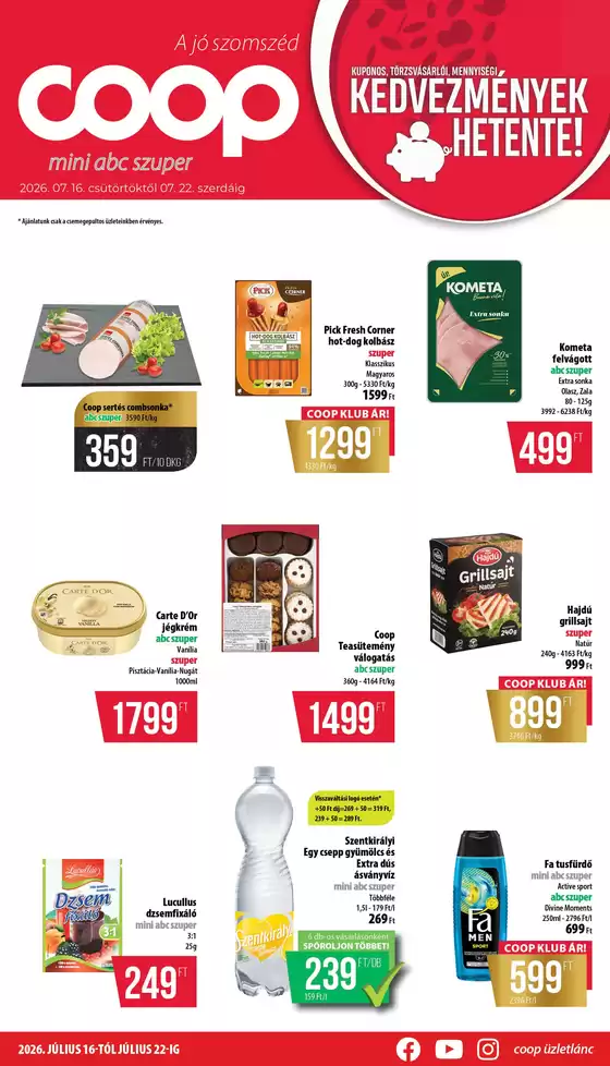 Coop katalógus, Debrecen | Fedezze fel a vonzó ajánlatokat | 2026-07-16T00:00:00.000Z - 2026-07-22T00:00:00.000Z