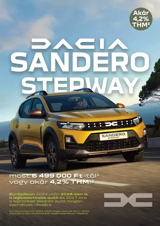 Dacia katalógus, Budaörs | Dacia Sandero Stepway Árlista letöltése | 2026-07-26T00:00:00.000Z - 2026-08-09T00:00:00.000Z