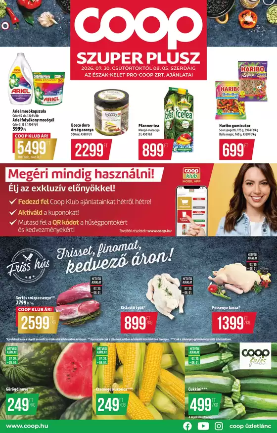 Coop katalógus, Sajószentpéter | Széles választék az ajánlatokból | 2026-07-30T00:00:00.000Z - 2026-08-05T00:00:00.000Z