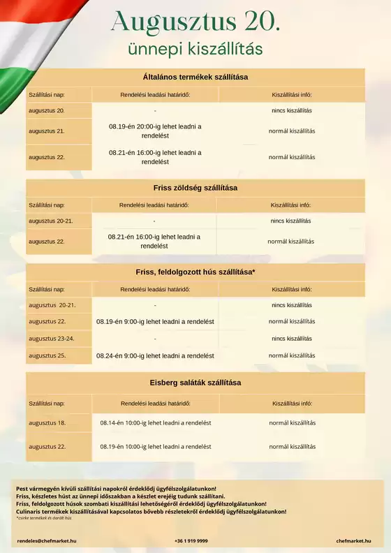 Chef Market katalógus, Esztergom | Augusztus unnepi kiszallitas 2026 | 2026-08-18T00:00:00.000Z - 2026-08-25T00:00:00.000Z