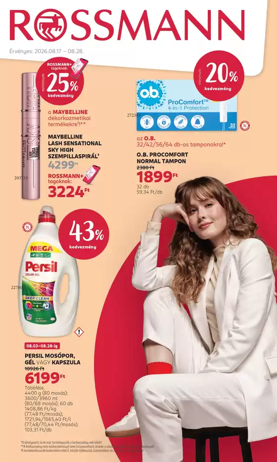 Rossmann katalógus | Takarítson meg most ajánlatainkkal | 2026-08-17T00:00:00.000Z - 2026-08-28T00:00:00.000Z