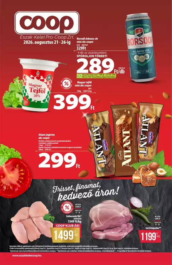 Coop katalógus, Budapest | Coop regionális szórólap augusztus 4. hét - Észak-Kelet | 2026-08-21T00:00:00.000Z - 2026-08-26T00:00:00.000Z