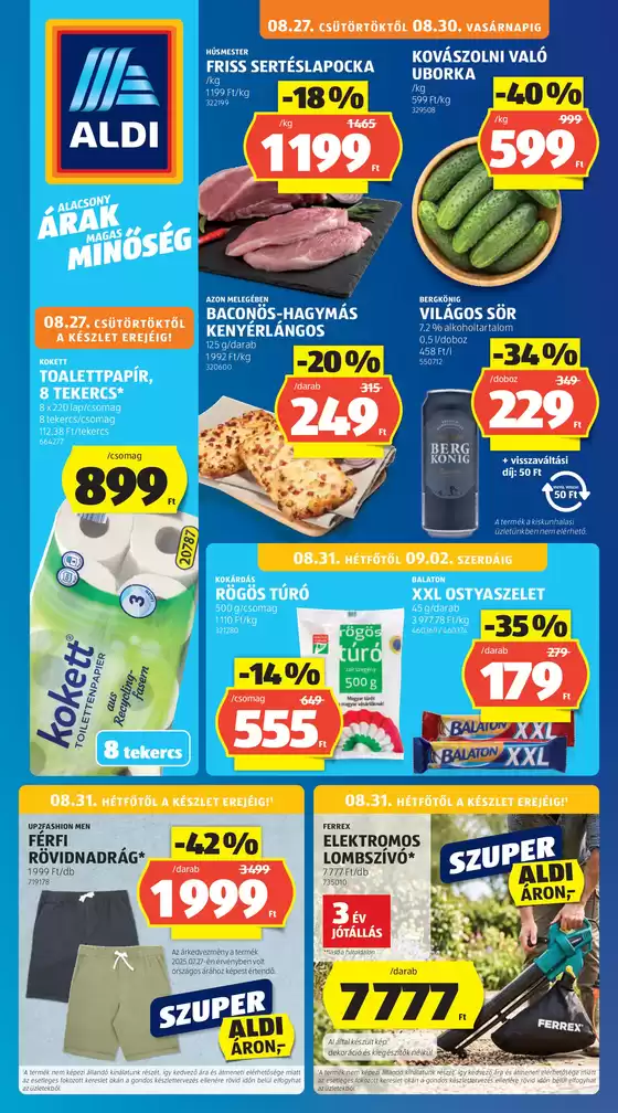 Aldi katalógus, Budapest | Aldi újság érvényessége 2026.08.29-ig | 2026-08-22T00:00:00.000Z - 2026-08-29T00:00:00.000Z