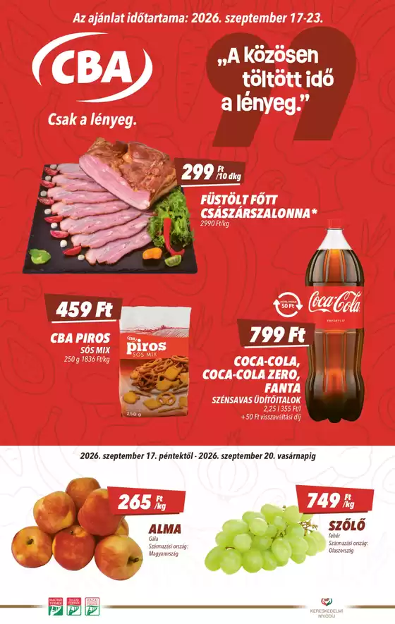 CBA katalógus, Tapolca | Új ajánlatok felfedezésre | 2026-09-17T00:00:00.000Z - 2026-09-23T00:00:00.000Z