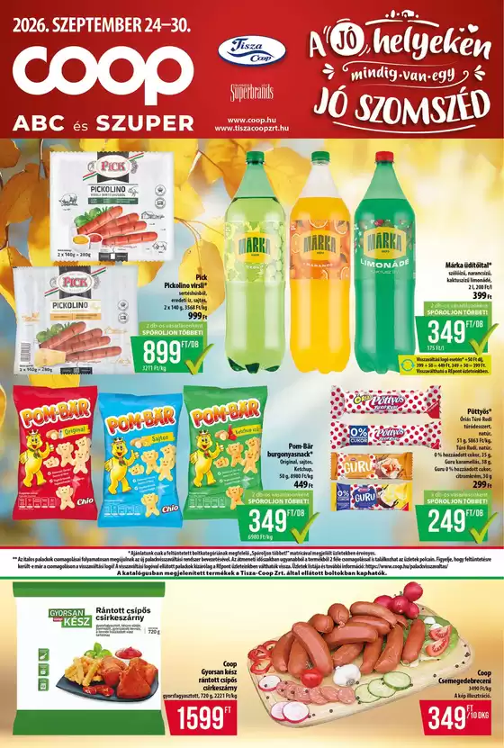 Coop katalógus | Csúcsajánlatok minden kedvezményvadásznak | 2026-09-24T00:00:00.000Z - 2026-09-30T00:00:00.000Z