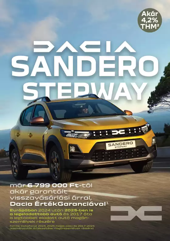 Dacia katalógus | Dacia SANDERO STEPWAY árlista letöltése | 2026-10-02T00:00:00.000Z - 2026-10-16T00:00:00.000Z
