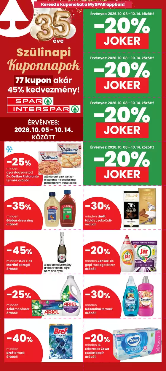 Spar katalógus, Edelény | Szülinapi kuponnapok | 2026-10-05T00:00:00.000Z - 2026-10-14T00:00:00.000Z