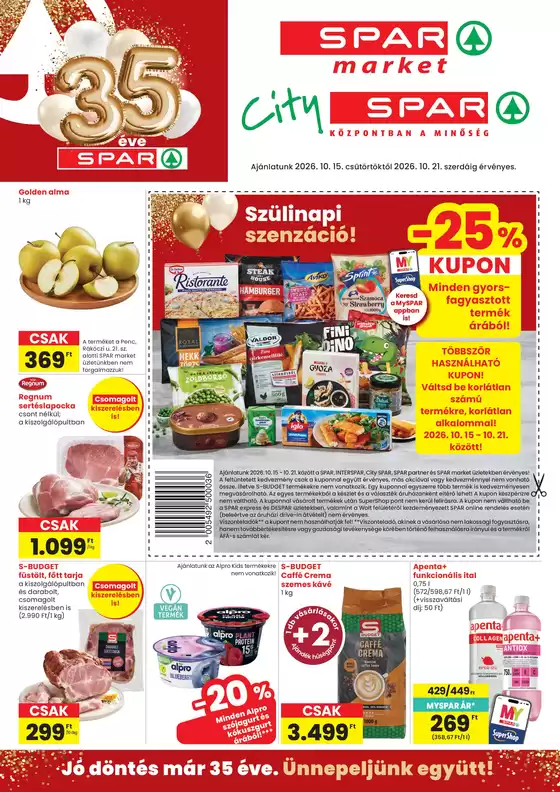 Spar katalógus | SPAR market - City SPAR | 2026-10-15T00:00:00.000Z - 2026-10-21T00:00:00.000Z
