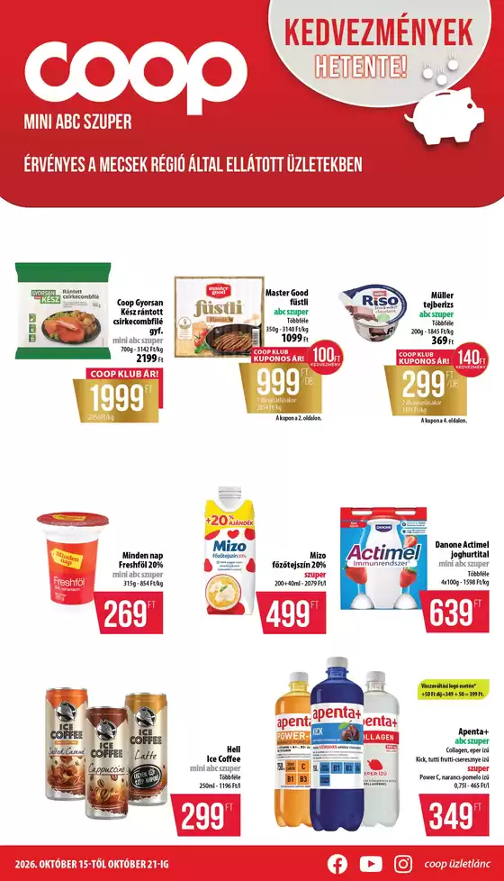 Coop katalógus, Bonyhád | Coop regionális szórólap október 3. hét - Mecsek | 2026-10-15T00:00:00.000Z - 2026-10-21T00:00:00.000Z