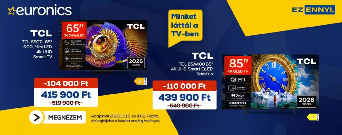 Euronics katalógus | Euronics akciós | 2026-10-15T00:00:00.000Z - 2026-10-21T00:00:00.000Z