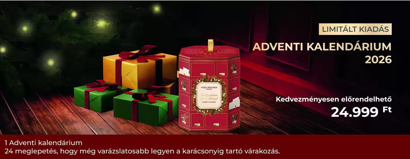 Yves Rocher katalógus, Szarvas | Nagyszerű ajánlat a kedvezményvadászoknak | 2026-12-01T00:00:00.000Z - 2026-12-24T00:00:00.000Z