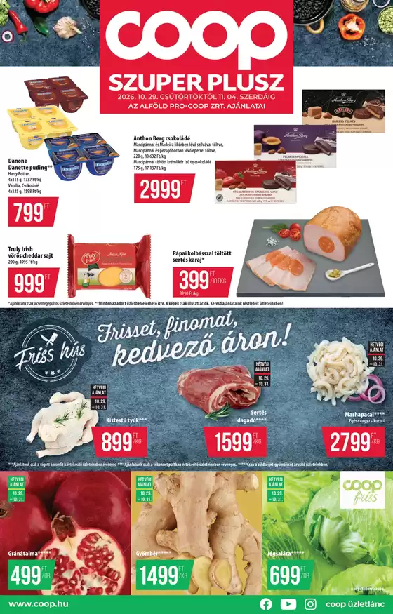 Coop katalógus, Füzesabony | Kedvezmények és akciók | 2026-10-29T00:00:00.000Z - 2026-11-04T00:00:00.000Z