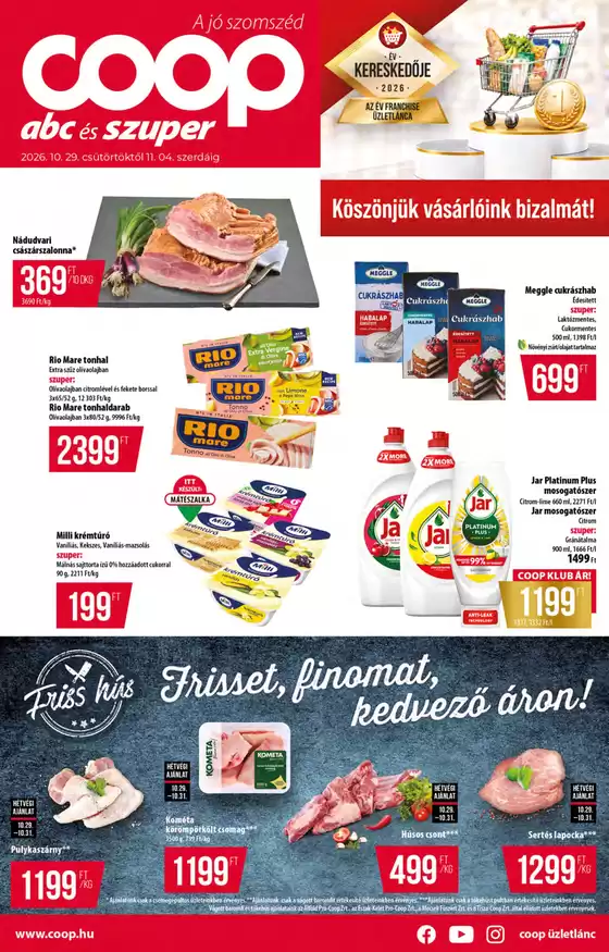 Coop katalógus, Füzesabony | Coop országos szórólap november 1. hét - Abc-Szuper | 2026-10-29T00:00:00.000Z - 2026-11-04T00:00:00.000Z