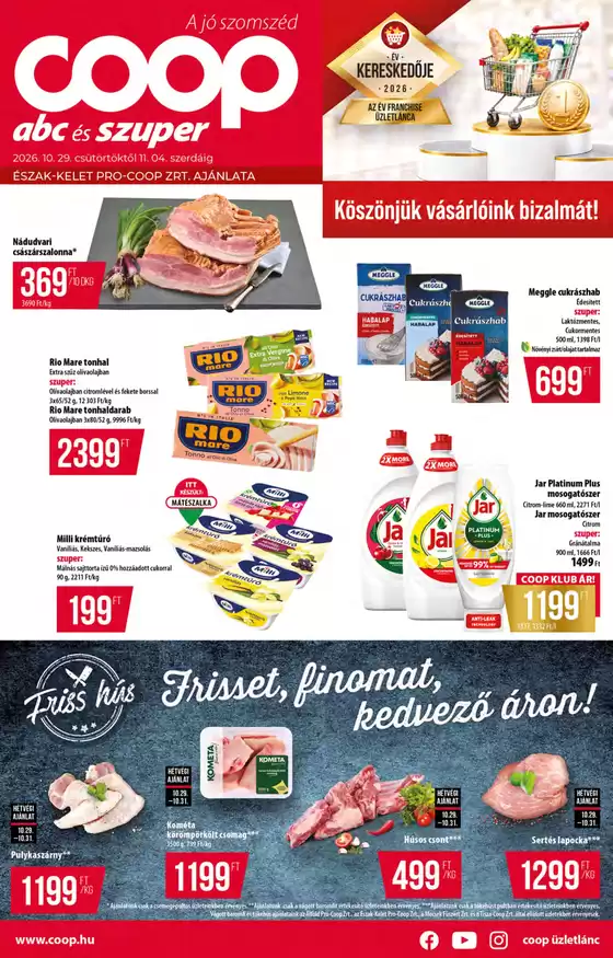 Coop katalógus, Füzesabony | Különleges ajánlatok Önnek | 2026-10-29T00:00:00.000Z - 2026-11-04T00:00:00.000Z