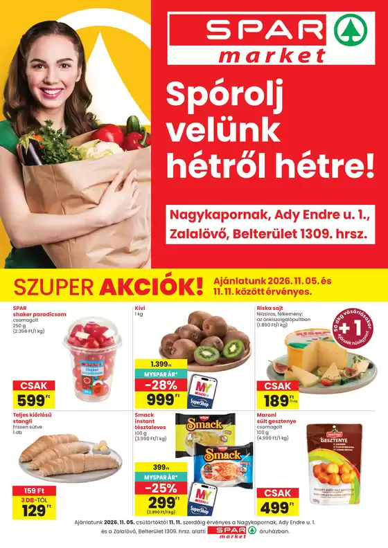 Spar katalógus, Kazincbarcika | SPAR market Nagykapornak Zalalövő | 2026-11-05T00:00:00.000Z - 2026-11-11T00:00:00.000Z