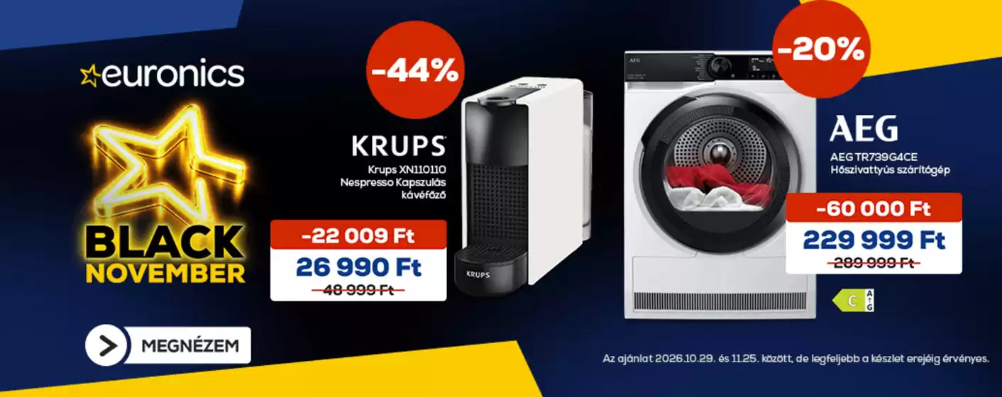 Euronics katalógus, Kemecse | Euronics akciós | 2026-10-29T00:00:00.000Z - 2026-11-25T00:00:00.000Z