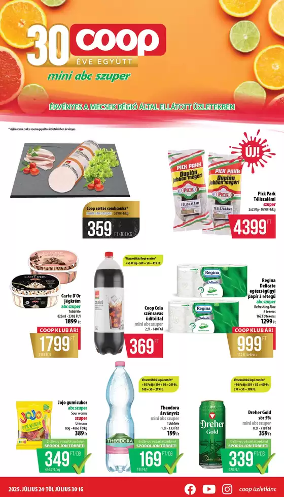 Coop regionális szórólap július 4. hét - Mecsek
