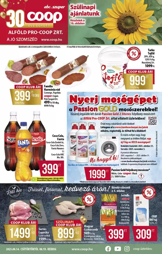 Coop katalógus | Coop regionális szórólap augusztus 3. hét - Alföld | 2025-08-14T00:00:00.000Z - 2025-08-19T00:00:00.000Z