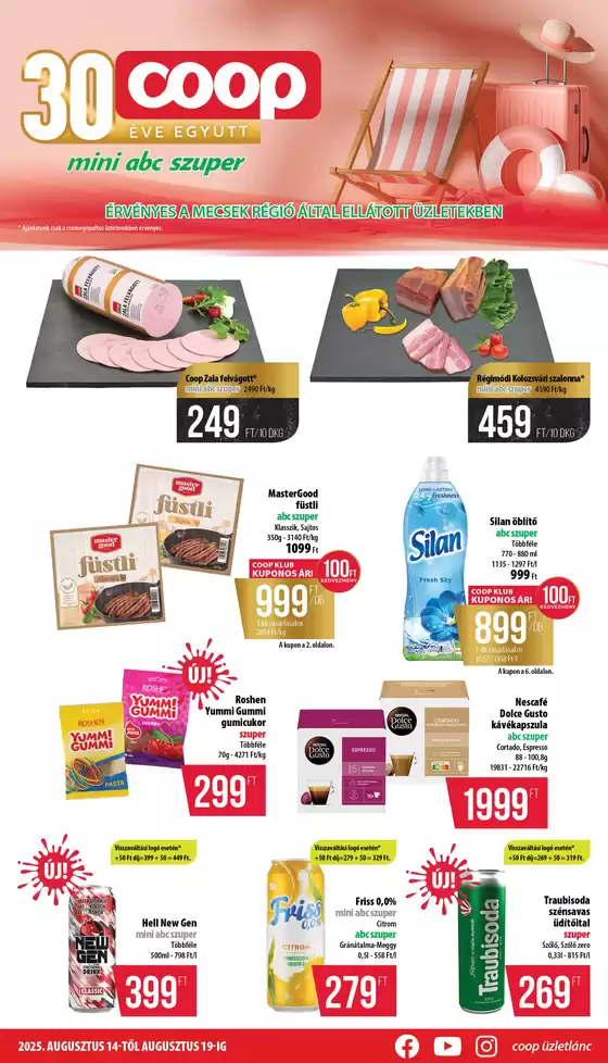 Coop katalógus | Coop regionális szórólap augusztus 3. hét - Mecsek | 2025-08-14T00:00:00.000Z - 2025-08-19T00:00:00.000Z