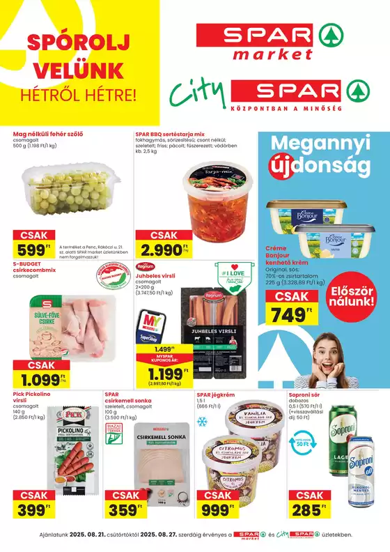 Spar katalógus | Nagyszerű kedvezmények kiválasztott termékekre | 2025-08-21T00:00:00.000Z - 2025-08-27T00:00:00.000Z