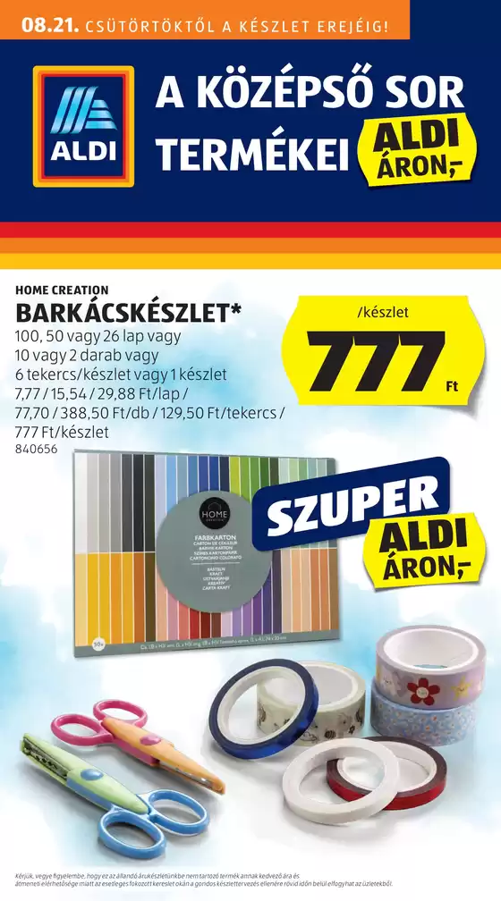 Aldi katalógus | Csúcsajánlatok a takarékosoknak | 2025-08-17T00:00:00.000Z - 2025-08-21T00:00:00.000Z
