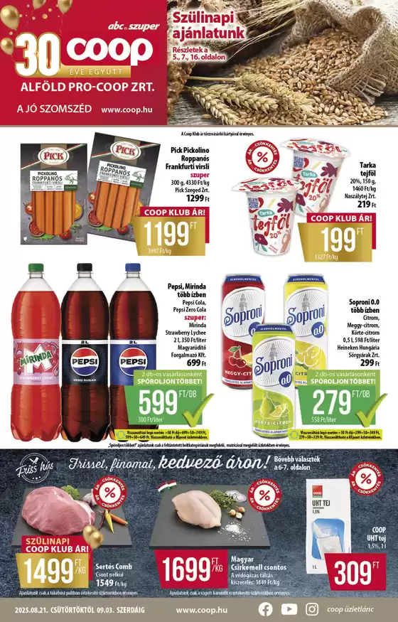 Coop katalógus | Coop regionális szórólap augusztus 4-5. hét - Alföld | 2025-08-21T00:00:00.000Z - 2025-09-03T00:00:00.000Z