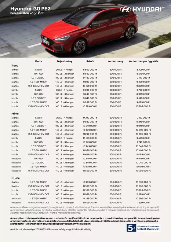 Hyundai katalógus | Hyundai i30 Facelift akciós | 2025-08-22T00:00:00.000Z - 2026-08-22T00:00:00.000Z