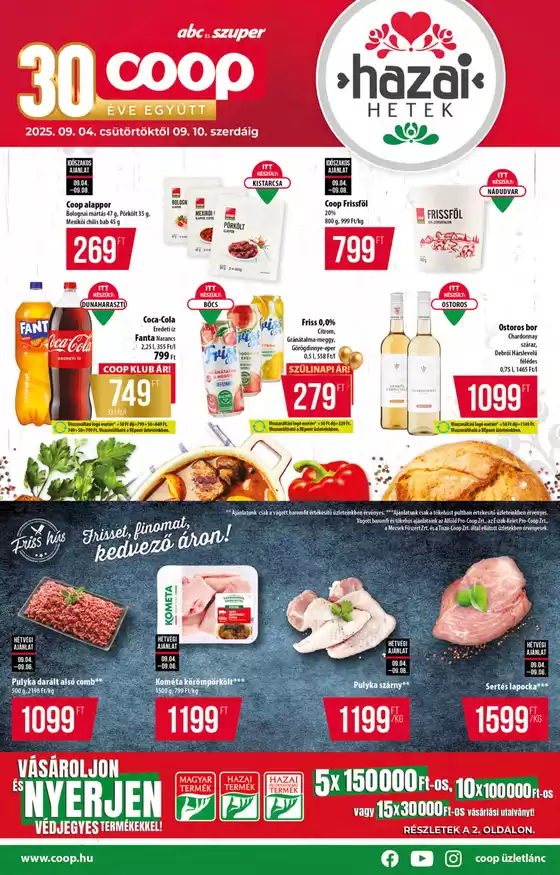 Coop katalógus, Budapest | Coop országos szórólap szeptember 1. hét - Abc-Szuper | 2025-09-04T00:00:00.000Z - 2025-09-10T00:00:00.000Z