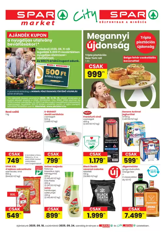 Spar katalógus, Tatabánya | Széles választék az ajánlatokból | 2025-09-18T00:00:00.000Z - 2025-09-24T00:00:00.000Z