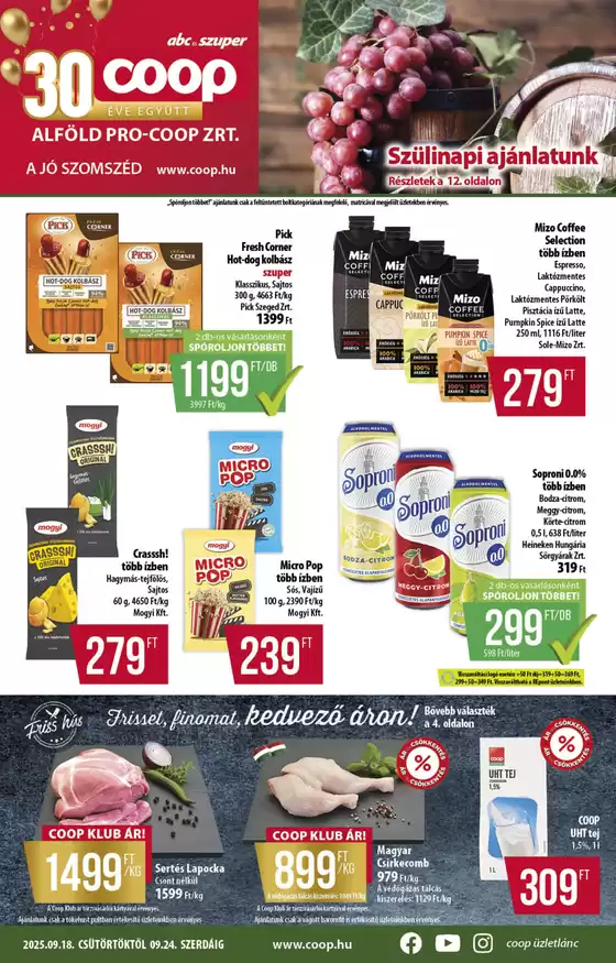 Coop katalógus, Hódmezővásárhely | Coop regionális szórólap szeptember 3. hét - Alföld | 2025-09-18T00:00:00.000Z - 2025-09-24T00:00:00.000Z