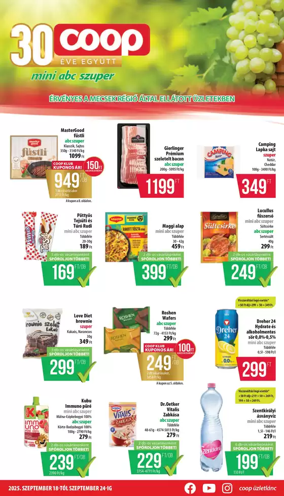 Coop katalógus, Hódmezővásárhely | Coop regionális szórólap szeptember 3. hét - Mecsek | 2025-09-18T00:00:00.000Z - 2025-09-24T00:00:00.000Z