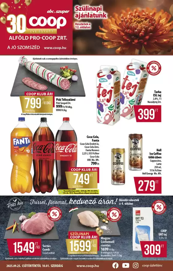 Coop regionális szórólap szeptember 4. hét - Alföld