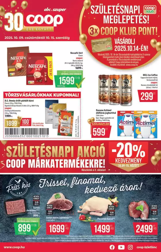Coop katalógus, Pilisvörösvár | Coop országos szórólap október 2. hét - Abc-Szuper | 2025-10-09T00:00:00.000Z - 2025-10-15T00:00:00.000Z