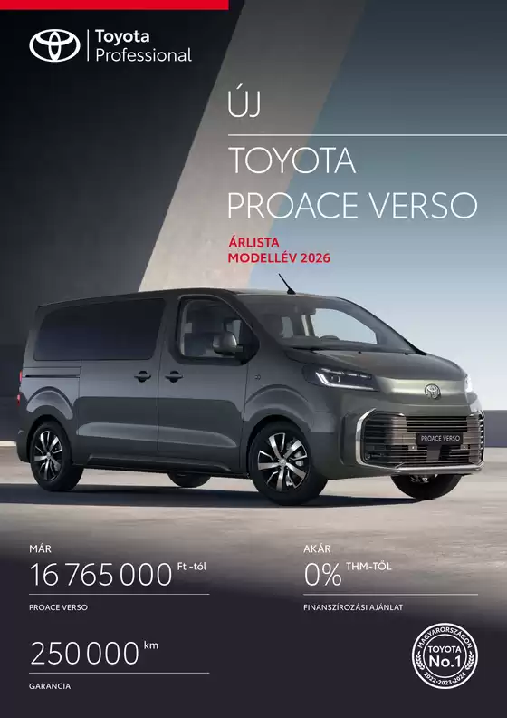 Toyota katalógus, Debrecen | arlista uj proace verso | 2025-10-14T00:00:00.000Z - 2025-10-28T00:00:00.000Z