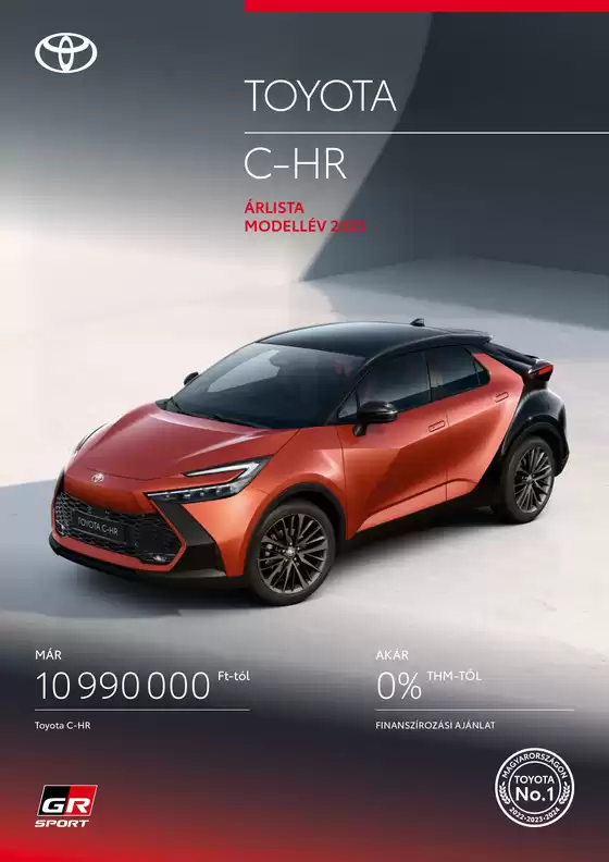 Toyota katalógus, Debrecen | arlista toyota c hr 2025 | 2025-10-14T00:00:00.000Z - 2025-10-28T00:00:00.000Z