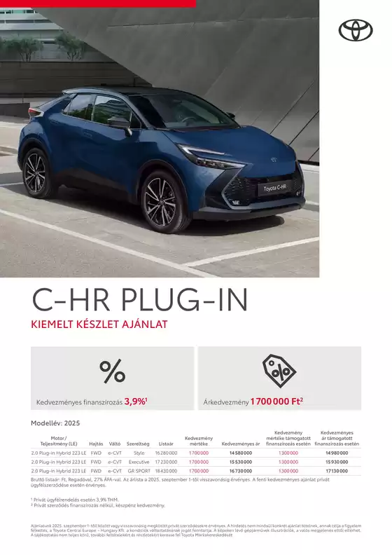 Toyota katalógus, Debrecen | arlista c hr plug in akciok | 2025-10-16T00:00:00.000Z - 2025-10-30T00:00:00.000Z