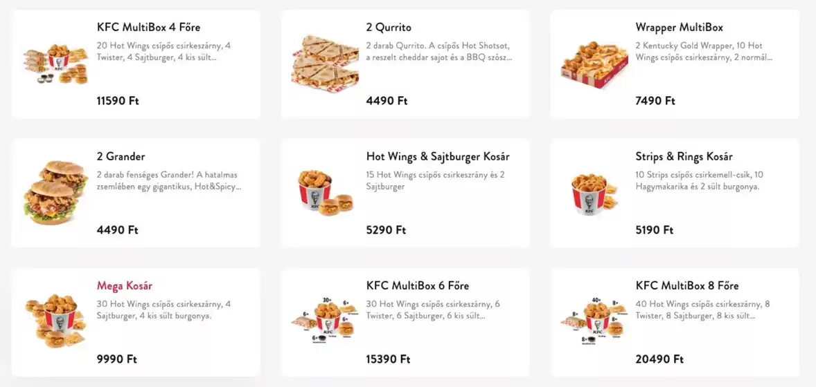 KFC katalógus, Dunakeszi | Menu | 2025-10-27T00:00:00.000Z - 2025-11-17T00:00:00.000Z