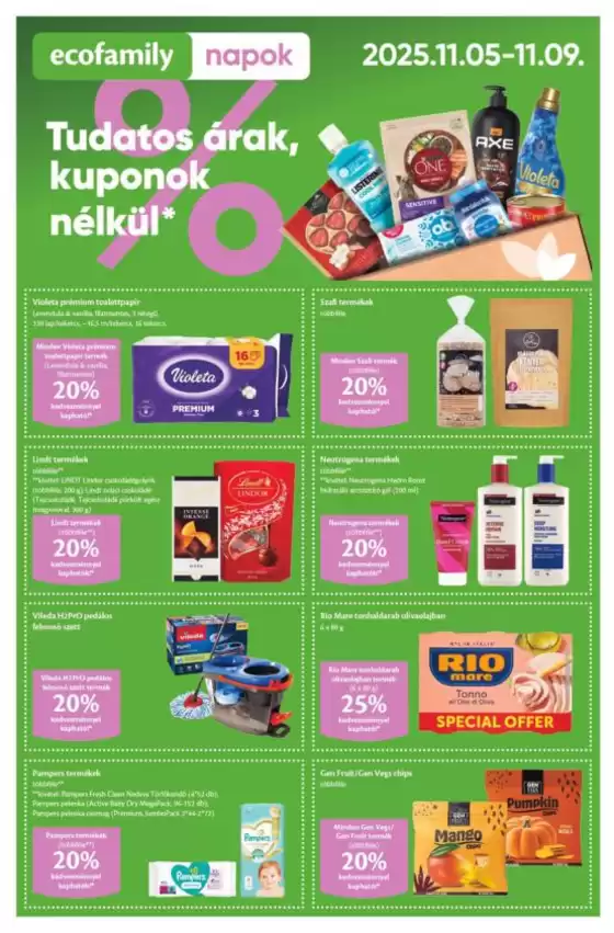 Eco Family katalógus, Püspökladány | Ecofamily city akciós újság | 2025-11-05T00:00:00.000Z - 2025-11-09T00:00:00.000Z