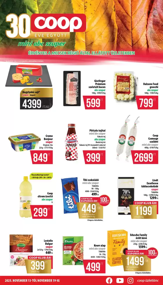 Coop katalógus, Nyírbátor | Coop regionális szórólap november 3. hét - Mecsek | 2025-11-13T00:00:00.000Z - 2025-11-19T00:00:00.000Z
