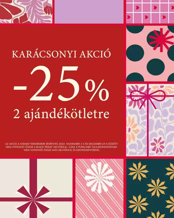 Pupa katalógus, Székesfehérvár | 25% | 2025-11-17T00:00:00.000Z - 2025-12-05T00:00:00.000Z