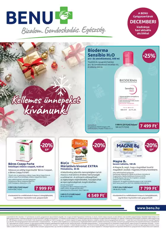 BENU Gyógyszertárak katalógus, Pécs | Havi akciók | 2025-12-01T00:00:00.000Z - 2025-12-31T00:00:00.000Z