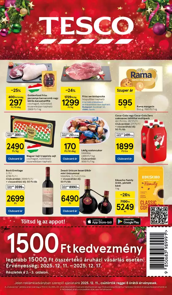 Tesco katalógus, Szerencs | Aktuális különleges akciók | 2025-12-11T00:00:00.000Z - 2025-12-17T00:00:00.000Z