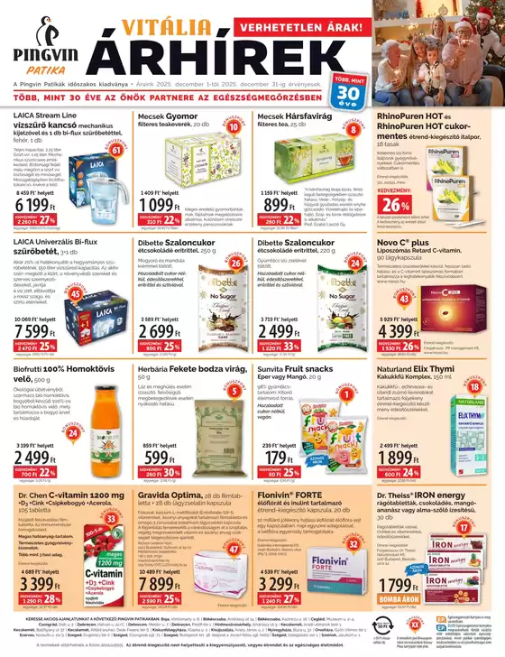 Pingvin Patika katalógus, Pécs | Pingvin Vitália Árhírek 2025.12.01-31. | 2025-12-01T00:00:00.000Z - 2025-12-31T00:00:00.000Z